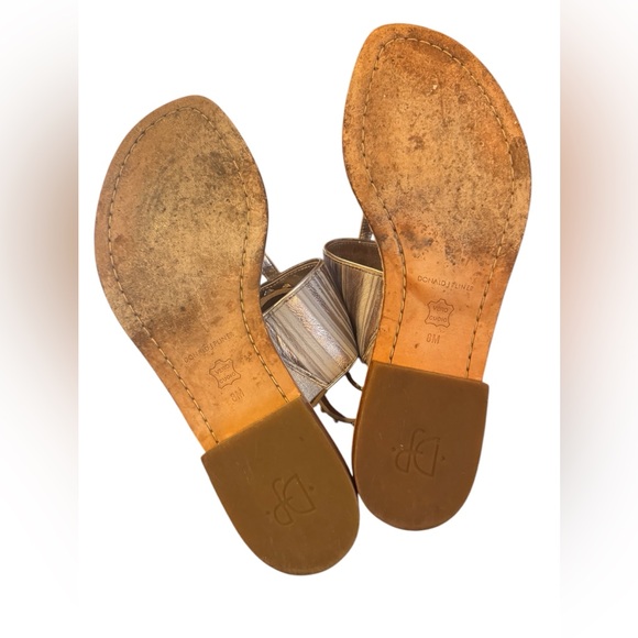 Donald J Pliner Sandals Lacysp 8M Leather Gray Metallic Slingback Studded T - Picture 5 of 6